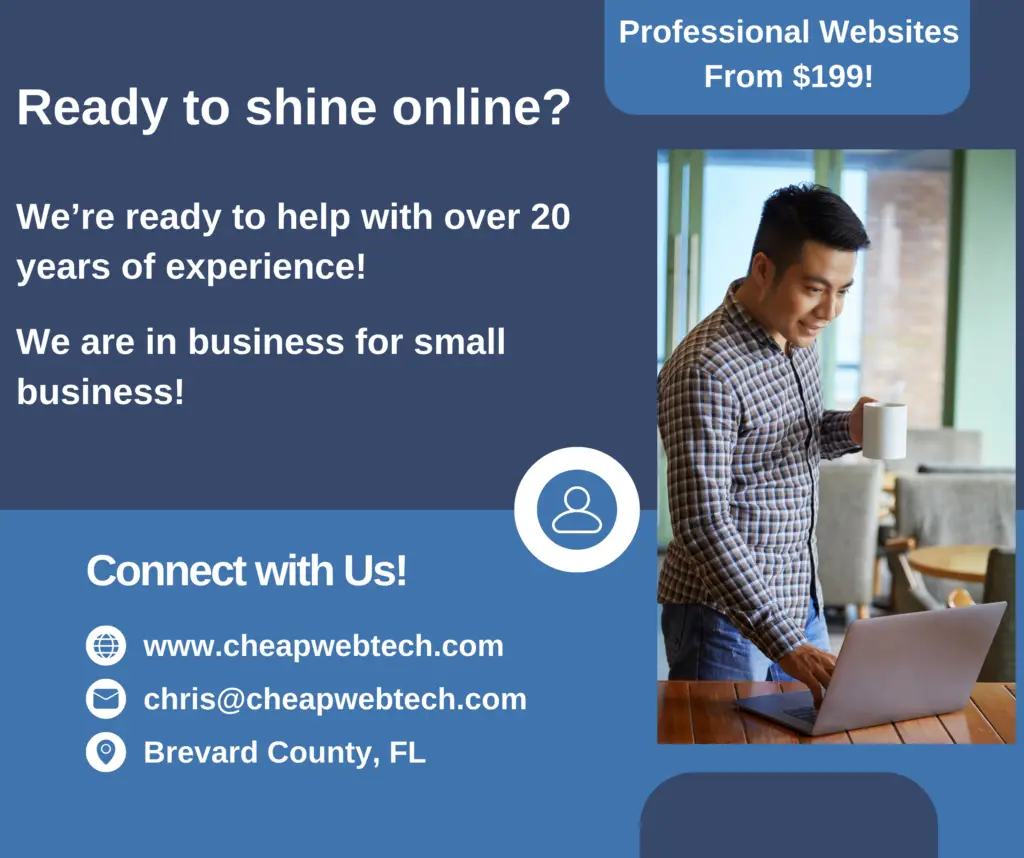 Small business owner reviewing their website on a laptop and smartphone with a modern, professional design.