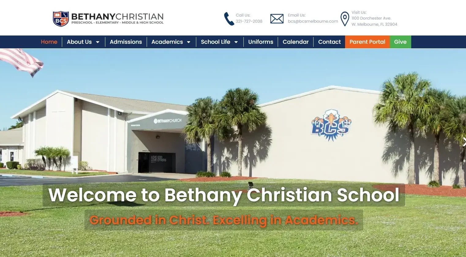 Bethany Christian School website design